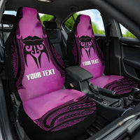 Personalised Moko Kauae New Zealand Car Seat Cover Maori Chin Tattoo Pink - Polynesian Pride