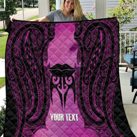 Personalised Moko Kauae New Zealand Quilt Maori Chin Tattoo Pink LT14 Pink - Polynesian Pride