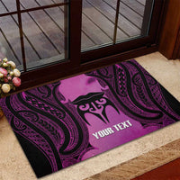 Personalised Moko Kauae New Zealand Rubber Doormat Maori Chin Tattoo Pink LT14 - Polynesian Pride