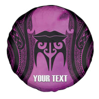 Personalised Moko Kauae New Zealand Spare Tire Cover Maori Chin Tattoo Pink - Polynesian Pride