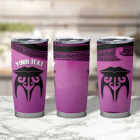 Personalised Moko Kauae New Zealand Tumbler Cup Maori Chin Tattoo Pink - Polynesian Pride