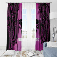 Personalised Moko Kauae New Zealand Window Curtain Maori Chin Tattoo Pink - Polynesian Pride