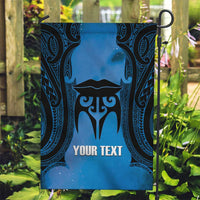 Personalised Moko Kauae New Zealand Garden Flag Maori Chin Tattoo Blue LT14 Garden Flag Blue - Polynesian Pride