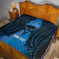Personalised Moko Kauae New Zealand Quilt Maori Chin Tattoo Blue LT14 - Polynesian Pride