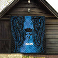 Personalised Moko Kauae New Zealand Quilt Maori Chin Tattoo Blue LT14 - Polynesian Pride