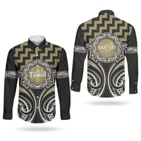 Aotearoa Waikato Tainui Personalised Couples Matching Mermaid Dress and Long Sleeve Button Shirt Maori Iwi Poutama Puhoro Tattoo LT14 - Polynesian Pride
