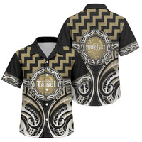 Aotearoa Waikato Tainui Personalised Family Matching Puletasi and Hawaiian Shirt Maori Iwi Poutama Puhoro Tattoo LT14 Son's Shirt Old Yellow - Polynesian Pride