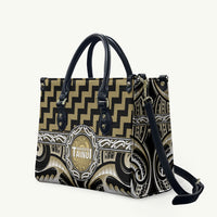 Aotearoa Waikato Tainui Leather Bag Maori Iwi Poutama Puhoro Tattoo LT14 Old Yellow - Polynesian Pride