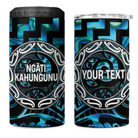 Aotearoa Ngati Kahungunu Personalised 4 in 1 Can Cooler Tumbler Maori Iwi Poutama Puhoro Tattoo LT14 One Size: 16 oz Turquoise - Polynesian Pride