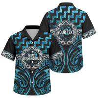 Aotearoa Ngati Kahungunu Personalised Family Matching Mermaid Dress and Hawaiian Shirt Maori Iwi Poutama Puhoro Tattoo LT14 Son's Shirt Turquoise - Polynesian Pride