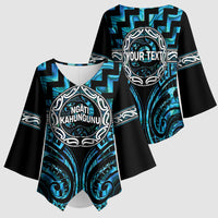 Aotearoa Ngati Kahungunu Personalised Kimono Sleeve Blouse Maori Iwi Poutama Puhoro Tattoo LT14 - Polynesian Pride