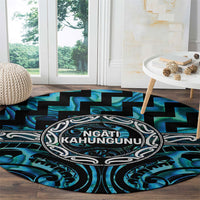 Aotearoa Ngati Kahungunu Round Carpet Maori Iwi Poutama Puhoro Tattoo LT14 - Polynesian Pride
