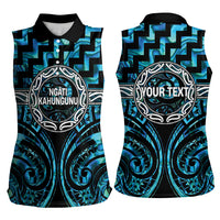 Aotearoa Ngati Kahungunu Personalised Women Sleeveless Polo Shirt Maori Iwi Poutama Puhoro Tattoo LT14 - Polynesian Pride