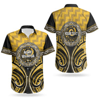 Aotearoa Ngati Whatua Personalised Couples Matching Short Sleeve Bodycon Dress and Hawaiian Shirt Maori Iwi Poutama Puhoro Tattoo LT14 - Polynesian Pride
