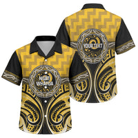 Aotearoa Ngati Whatua Personalised Family Matching Tank Maxi Dress and Hawaiian Shirt Maori Iwi Poutama Puhoro Tattoo LT14 Son's Shirt Yellow - Polynesian Pride