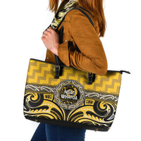 Aotearoa Ngati Whatua Leather Tote Bag Maori Iwi Poutama Puhoro Tattoo LT14 Yellow - Polynesian Pride