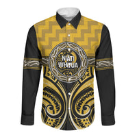 Aotearoa Ngati Whatua Personalised Long Sleeve Button Shirt Maori Iwi Poutama Puhoro Tattoo LT14 Unisex Yellow - Polynesian Pride