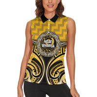 Aotearoa Ngati Whatua Personalised Women Sleeveless Polo Shirt Maori Iwi Poutama Puhoro Tattoo LT14 - Polynesian Pride