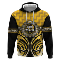 Aotearoa Ngati Whatua Personalised Zip Hoodie Maori Iwi Poutama Puhoro Tattoo LT14 Pullover Hoodie Yellow - Polynesian Pride