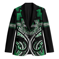 Aotearoa Ngati Maniapoto Personalised Blazer Maori Iwi Poutama Puhoro Tattoo LT14 Unisex Green - Polynesian Pride