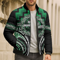 Aotearoa Ngati Maniapoto Personalised Bomber Puffer Jacket Maori Iwi Poutama Puhoro Tattoo LT14 - Polynesian Pride