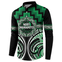 Aotearoa Ngati Maniapoto Personalised Button Sweatshirt Maori Iwi Poutama Puhoro Tattoo LT14 - Polynesian Pride