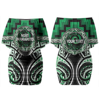 Aotearoa Ngati Maniapoto Personalised Couples Matching Off Shoulder Short Dress and Hawaiian Shirt Maori Iwi Poutama Puhoro Tattoo LT14 - Polynesian Pride