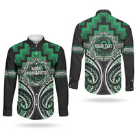 Aotearoa Ngati Maniapoto Personalised Couples Matching Off Shoulder Short Dress and Long Sleeve Button Shirt Maori Iwi Poutama Puhoro Tattoo LT14 - Polynesian Pride
