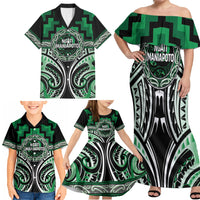 Aotearoa Ngati Maniapoto Personalised Family Matching Off Shoulder Maxi Dress and Hawaiian Shirt Maori Iwi Poutama Puhoro Tattoo LT14 - Polynesian Pride