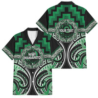 Aotearoa Ngati Maniapoto Personalised Family Matching Summer Maxi Dress and Hawaiian Shirt Maori Iwi Poutama Puhoro Tattoo LT14 Dad's Shirt - Short Sleeve Green - Polynesian Pride