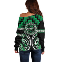 Aotearoa Ngati Maniapoto Personalised Off Shoulder Sweater Maori Iwi Poutama Puhoro Tattoo LT14 - Polynesian Pride