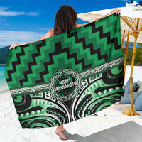 Aotearoa Ngati Maniapoto Sarong Maori Iwi Poutama Puhoro Tattoo LT14 One Size 44 x 66 inches Green - Polynesian Pride
