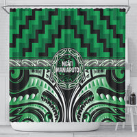 Aotearoa Ngati Maniapoto Shower Curtain Maori Iwi Poutama Puhoro Tattoo LT14 - Polynesian Pride