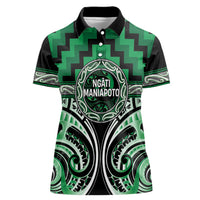 Aotearoa Ngati Maniapoto Personalised Women Polo Shirt Maori Iwi Poutama Puhoro Tattoo LT14 Female Green - Polynesian Pride