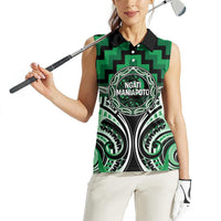Aotearoa Ngati Maniapoto Personalised Women Sleeveless Polo Shirt Maori Iwi Poutama Puhoro Tattoo LT14 - Polynesian Pride