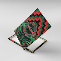 Aotearoa Ngai Tuhoe Canvas Wall Art Maori Iwi Poutama Puhoro Tattoo LT14 With Frame Green - Polynesian Pride
