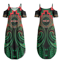 Aotearoa Ngai Tuhoe Personalised Couples Matching Summer Maxi Dress and Hawaiian Shirt Maori Iwi Poutama Puhoro Tattoo LT14 - Polynesian Pride