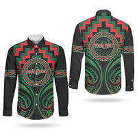 Aotearoa Ngai Tuhoe Personalised Couples Matching Tank Maxi Dress and Long Sleeve Button Shirt Maori Iwi Poutama Puhoro Tattoo LT14 - Polynesian Pride