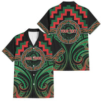 Aotearoa Ngai Tuhoe Personalised Family Matching Off The Shoulder Long Sleeve Dress and Hawaiian Shirt Maori Iwi Poutama Puhoro Tattoo LT14 Dad's Shirt - Short Sleeve Green - Polynesian Pride