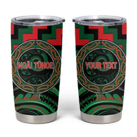 Aotearoa Ngai Tuhoe Personalised Tumbler Cup Maori Iwi Poutama Puhoro Tattoo LT14 Green - Polynesian Pride