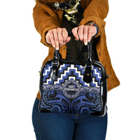 Aotearoa Ngati Tuwharetoa Shoulder Handbag Maori Iwi Poutama Puhoro Tattoo LT14 One Size Blue - Polynesian Pride