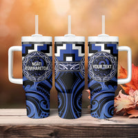 Aotearoa Ngati Tuwharetoa Personalised Tumbler With Handle Maori Iwi Poutama Puhoro Tattoo LT14 - Polynesian Pride