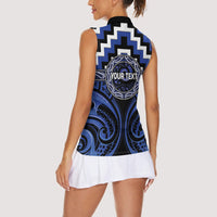 Aotearoa Ngati Tuwharetoa Personalised Women Sleeveless Polo Shirt Maori Iwi Poutama Puhoro Tattoo LT14 - Polynesian Pride