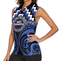 Aotearoa Ngati Tuwharetoa Personalised Women Sleeveless Polo Shirt Maori Iwi Poutama Puhoro Tattoo LT14 - Polynesian Pride