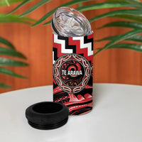 Aotearoa Te Arawa Personalised 4 in 1 Can Cooler Tumbler Maori Iwi Poutama Puhoro Tattoo LT14 - Polynesian Pride