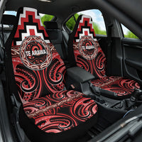 Aotearoa Te Arawa Car Seat Cover Maori Iwi Poutama Puhoro Tattoo LT14 One Size Red - Polynesian Pride