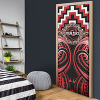 Aotearoa Te Arawa Personalised Door Cover Maori Iwi Poutama Puhoro Tattoo LT14 - Polynesian Pride