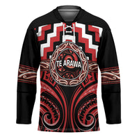 Aotearoa Te Arawa Personalised Hockey Jersey Maori Iwi Poutama Puhoro Tattoo LT14 Unisex Red - Polynesian Pride