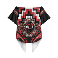 Aotearoa Te Arawa Personalised Off Shoulder Wrap Waist Top Maori Iwi Poutama Puhoro Tattoo LT14 - Polynesian Pride