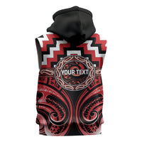 Aotearoa Te Arawa Personalised Sleeveless Hoodie Maori Iwi Poutama Puhoro Tattoo LT14 - Polynesian Pride